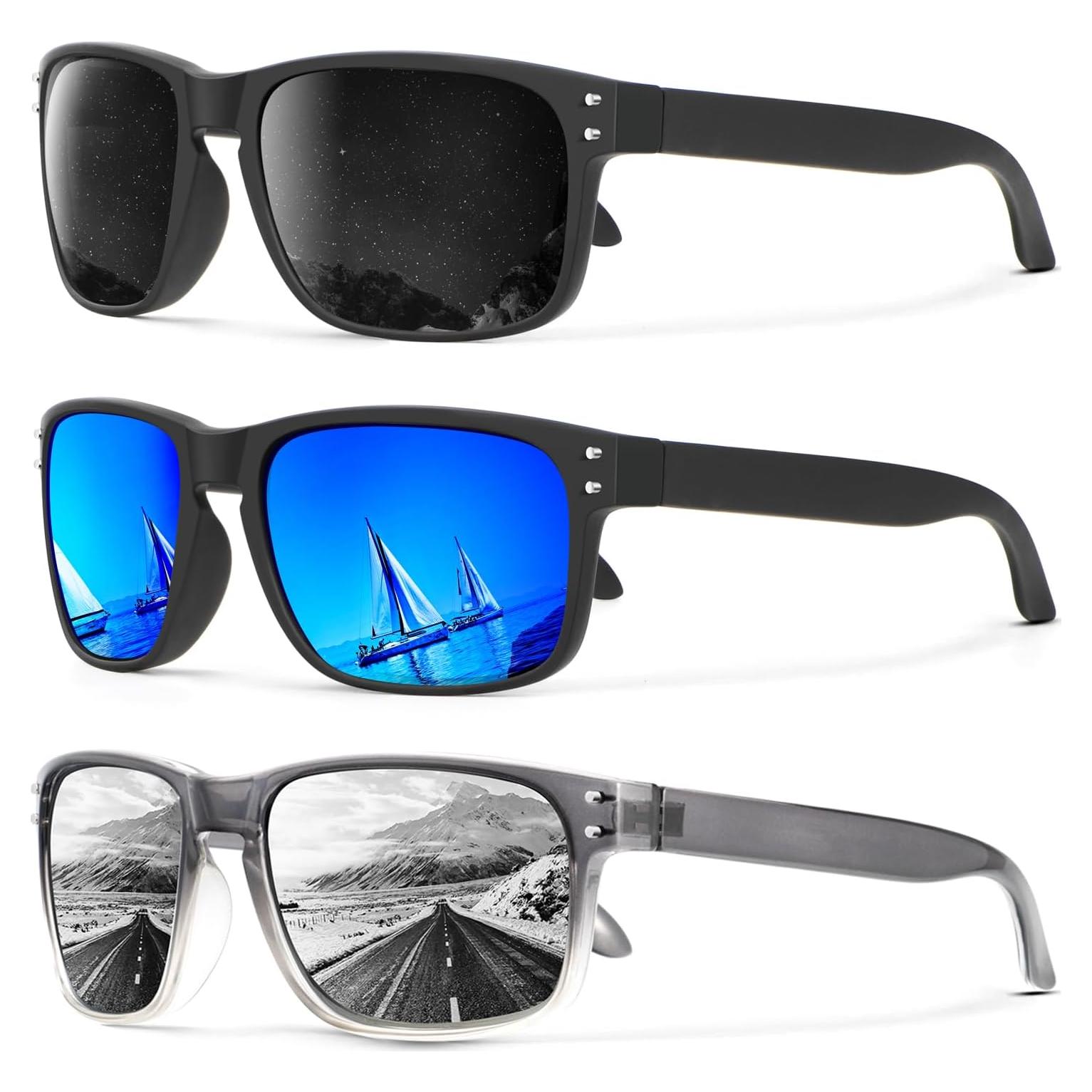 Gafas de Sol Polarizadas KALIYADI 3 Paquete UV Protección