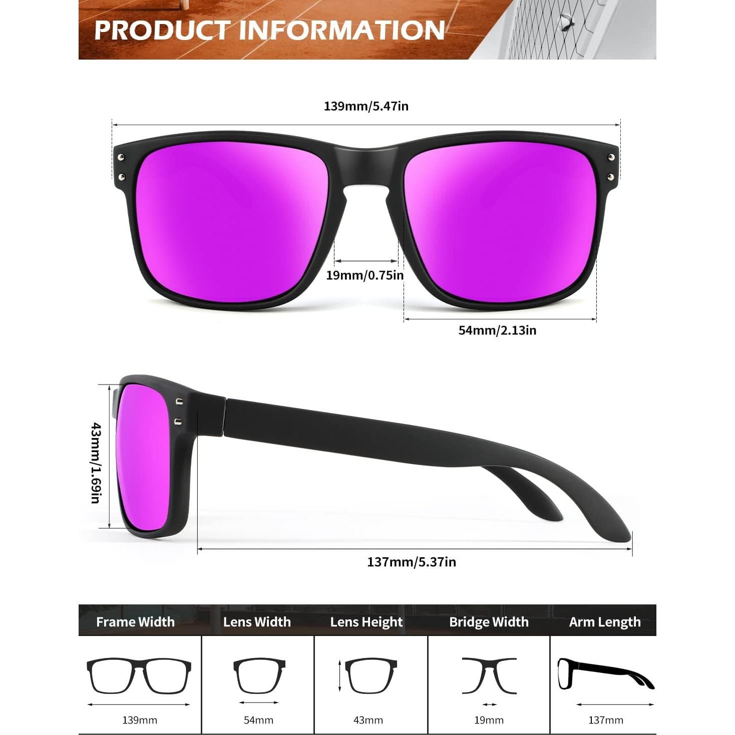 Gafas de Sol Polarizadas KALIYADI Estilo Vintage UV 3 Piezas