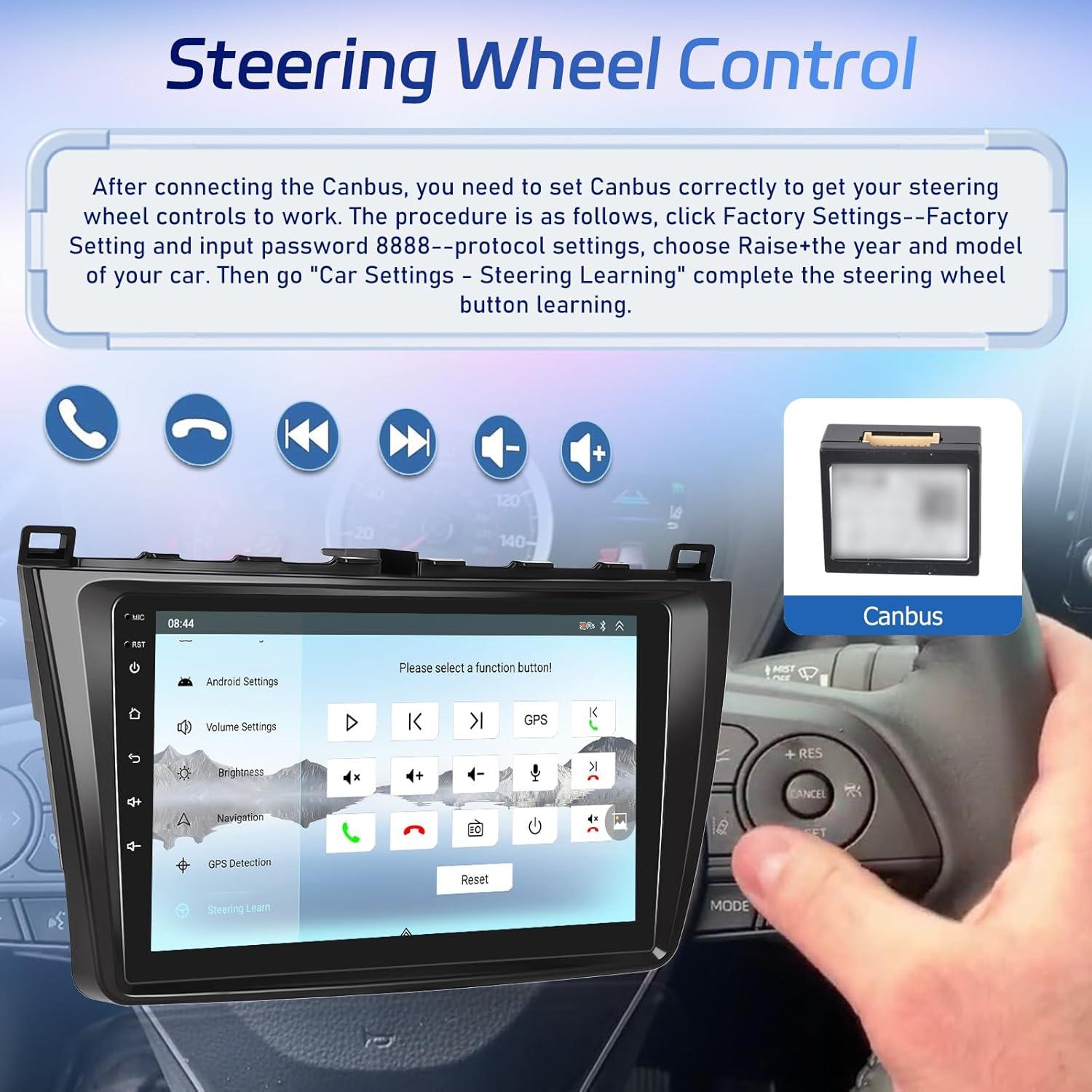 Radio de Coche NHOPEEW para Mazda 6 2007-2012 9" Carplay