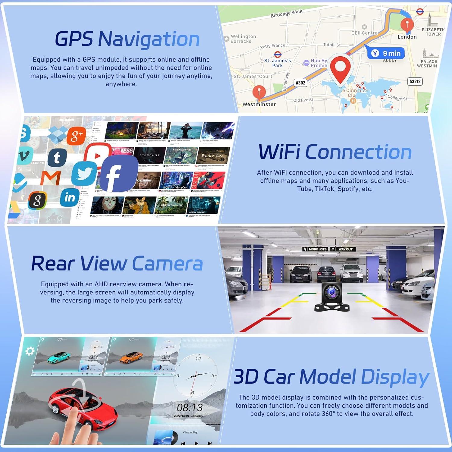 Radio de Coche NHOPEEW para Mazda 6 2007-2012 9" Carplay