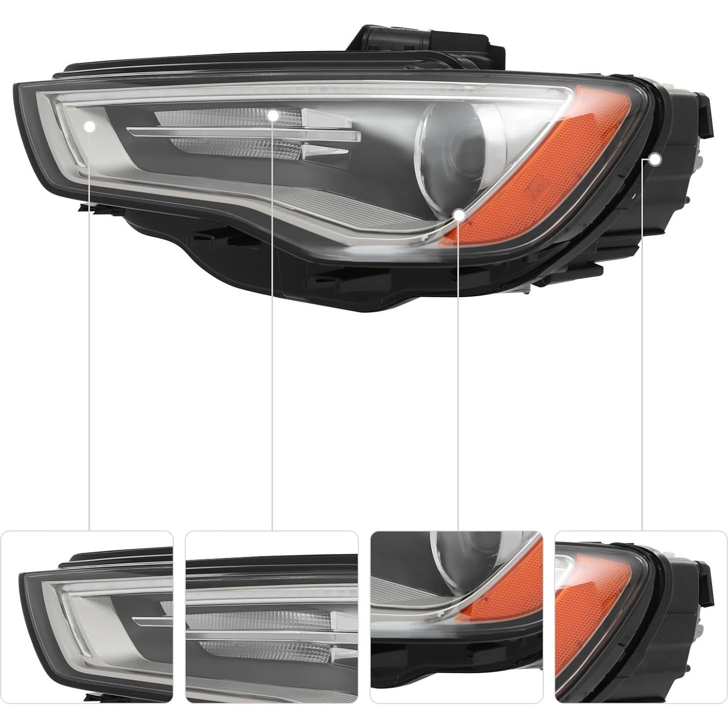 Faros HID Delanteros Izquierdos Audi A3 2015-2016 Reemplazo