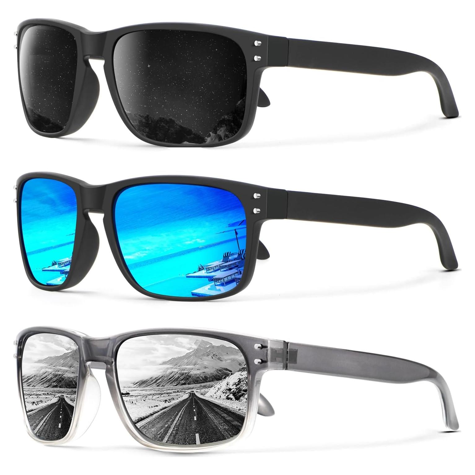 Gafas de Sol Polarizadas KALIYADI 3 Paquete UV Protección