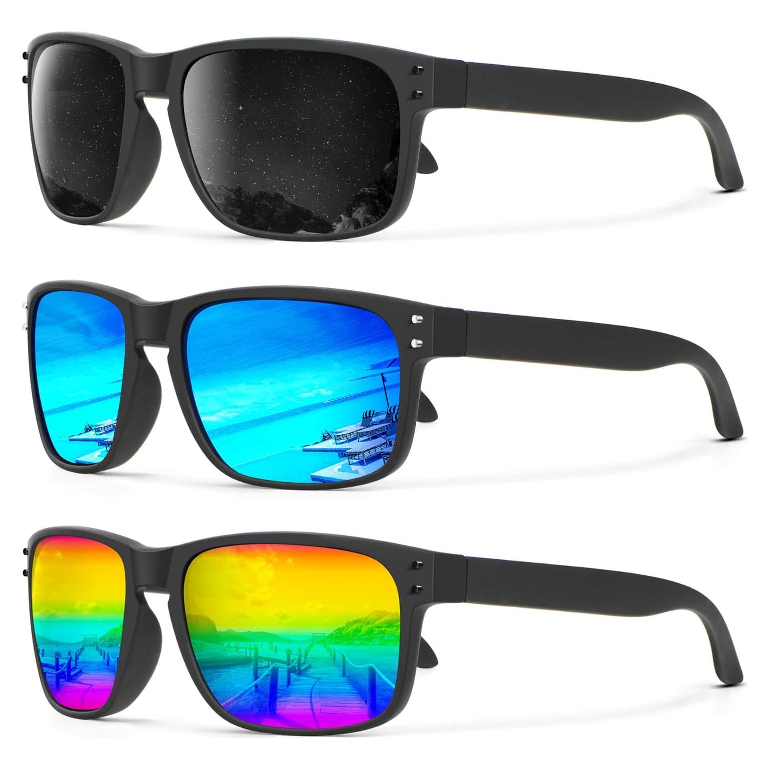 Gafas de Sol Polarizadas KALIYADI Estilo Vintage UV 3 Piezas