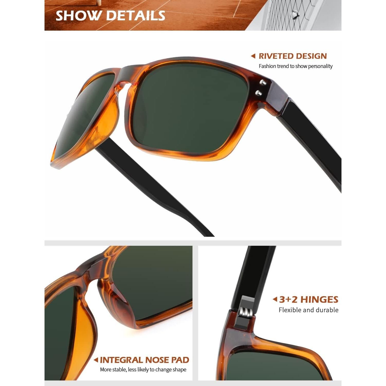 Gafas de Sol KALIYADI Polarizadas UV para Hombres y Mujeres