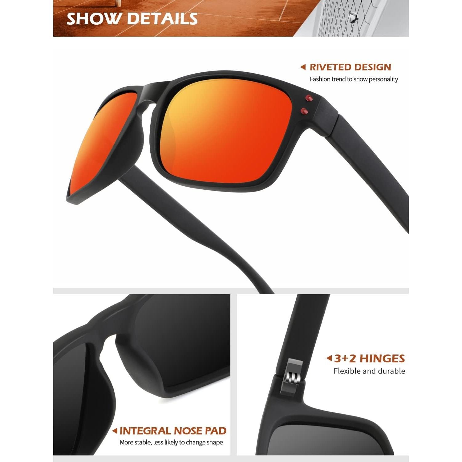 Gafas de Sol Polarizadas KALIYADI 3 Paquete UV Protección