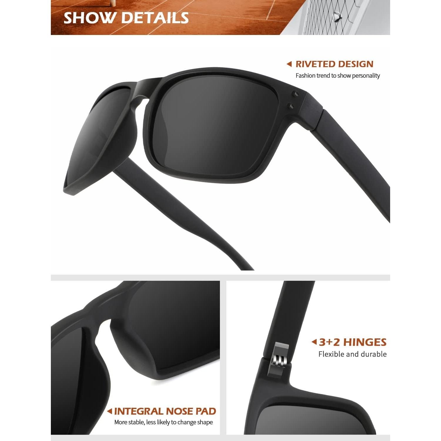 Gafas de Sol Polarizadas KALIYADI Estilo Vintage UV