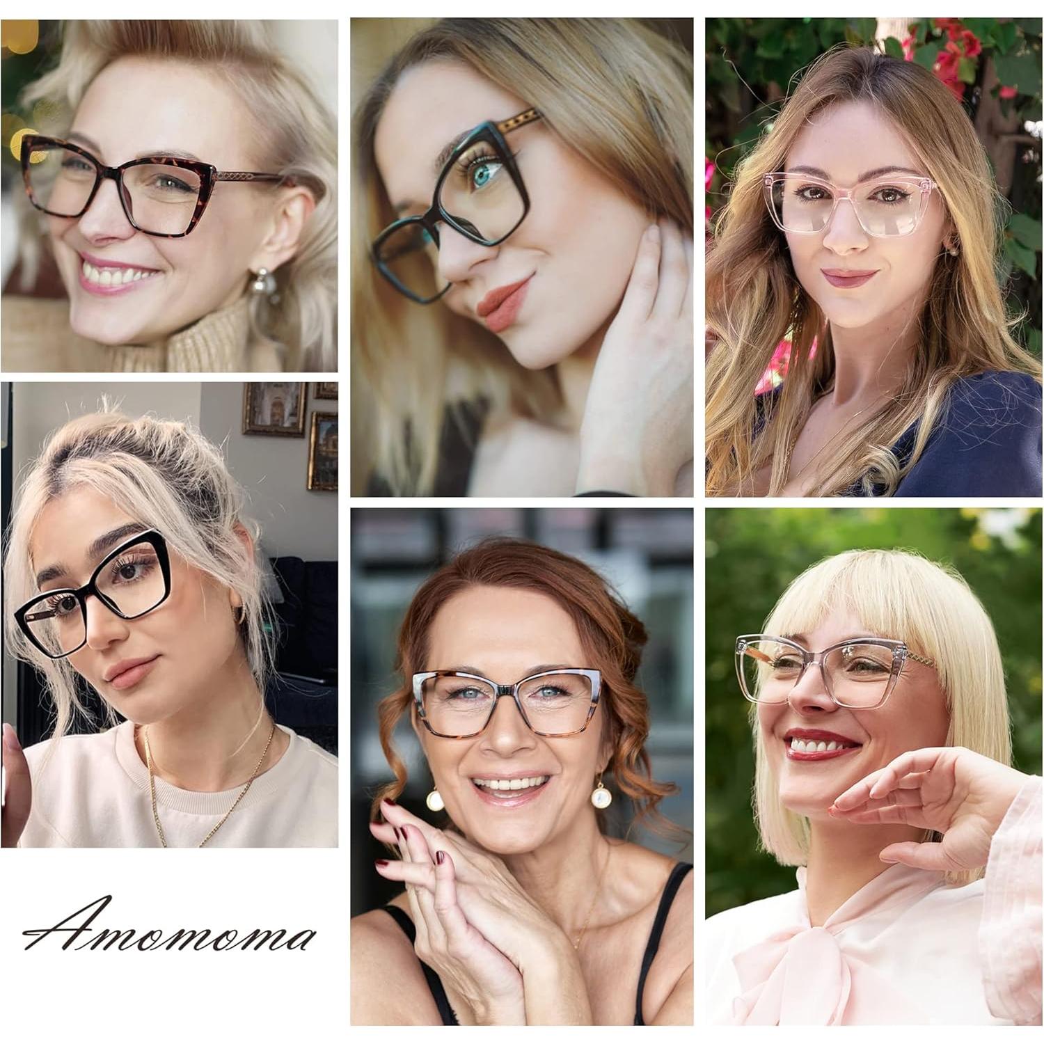 Gafas de lectura AMOMOMA TR90 luz azul ojo de gato 1.5x