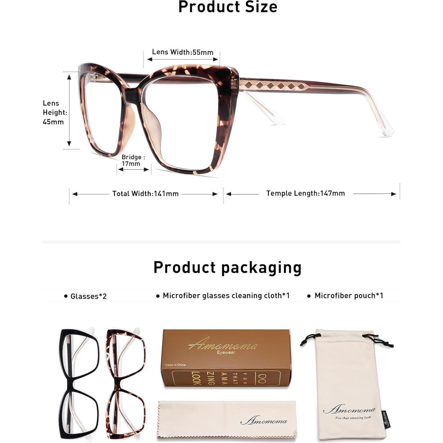 Gafas de Lectura Amomoma Anti Luz Azul Oversized AM6031