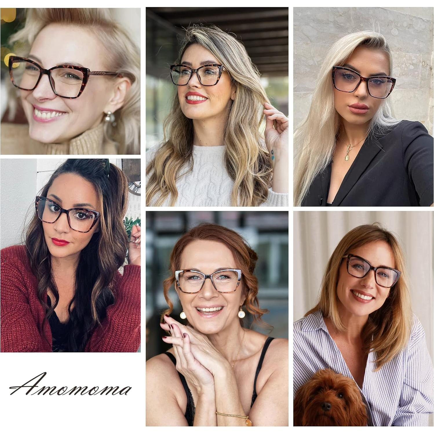 Gafas de Lectura Amomoma TR90 Ojos de Gato 2.5x Luz Azul