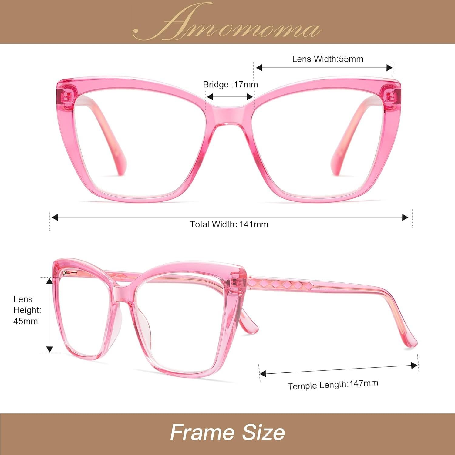 Gafas de Lectura Amomoma TR90 Ojos de Gato 3.0x Rosa