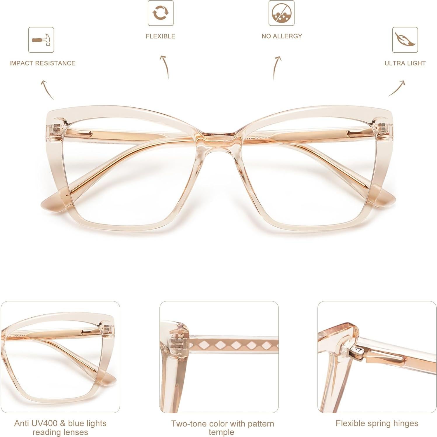 Gafas de Lectura Amomoma Anti Luz Azul Oversized