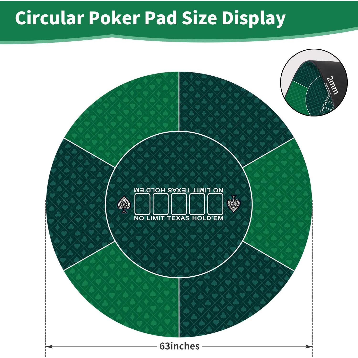 Alfombrilla de Póker Redonda LERYG 160x160 cm Antideslizante