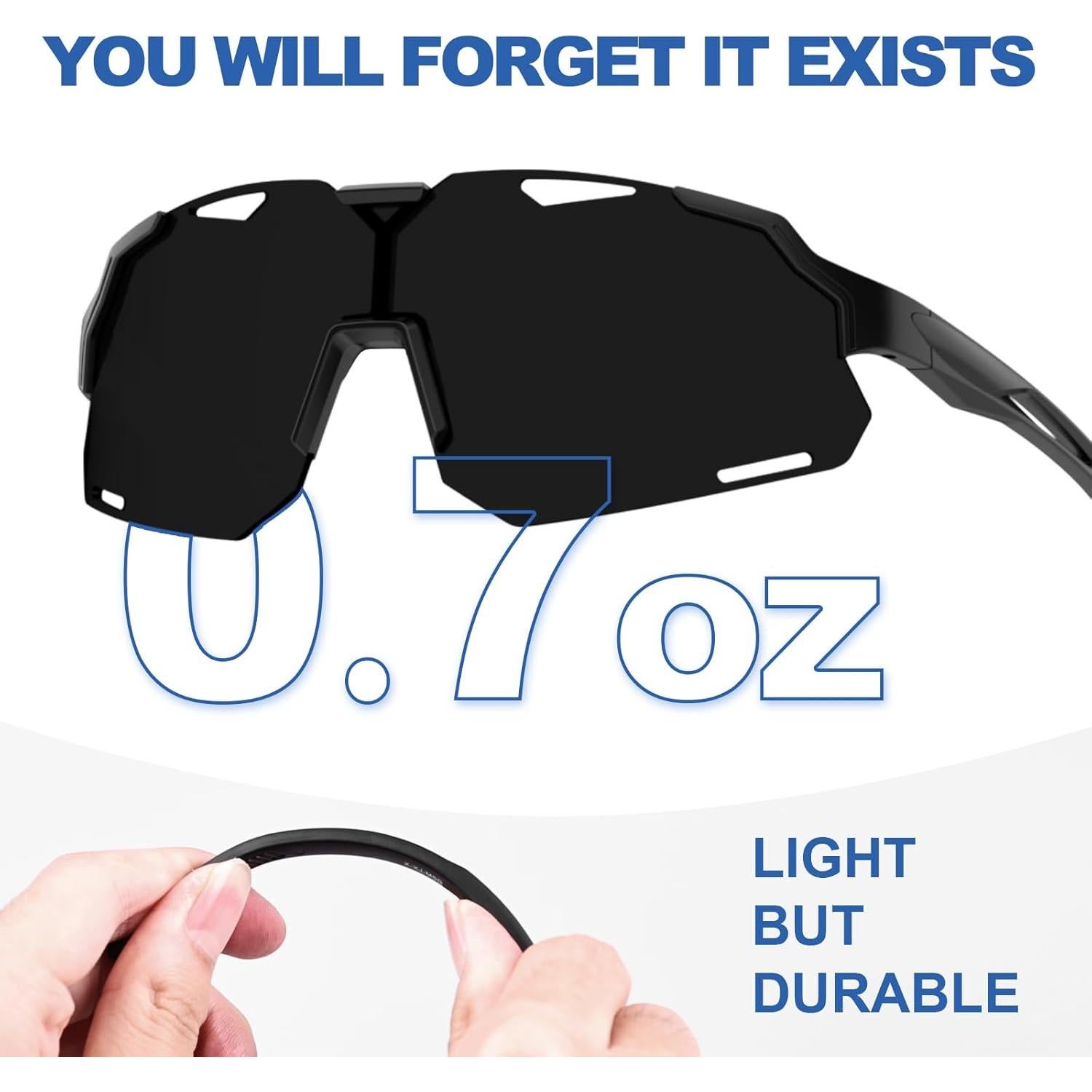 Gafas de sol deportivas AJBAY polarizadas UV400 ligeras