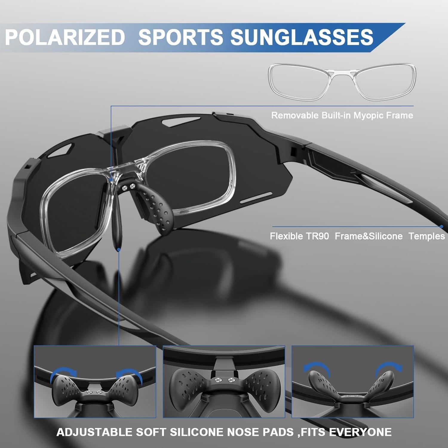 Gafas de sol deportivas AJBAY polarizadas UV400 ligeras