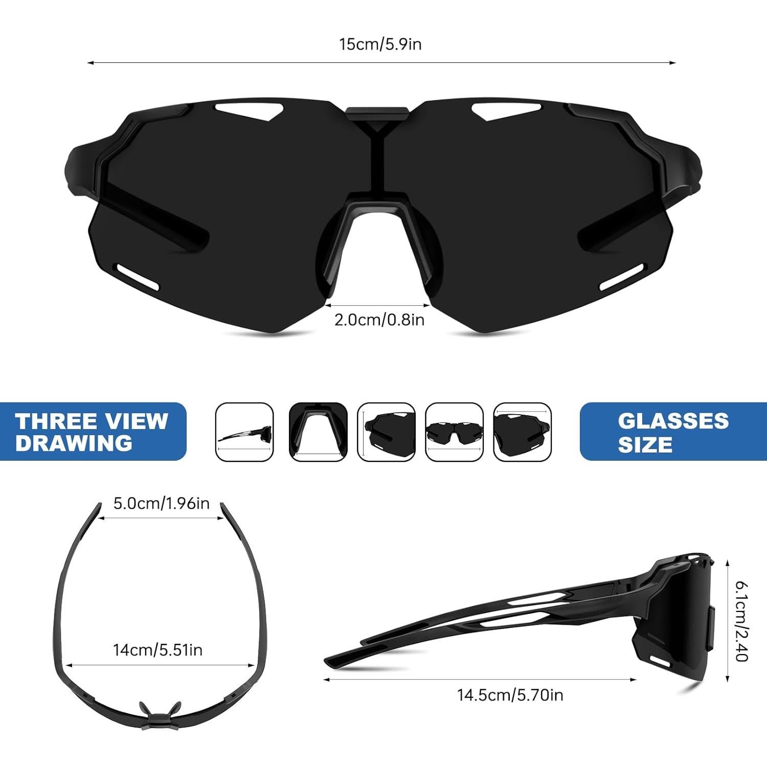 Gafas de sol deportivas AJBAY polarizadas UV400 ligeras