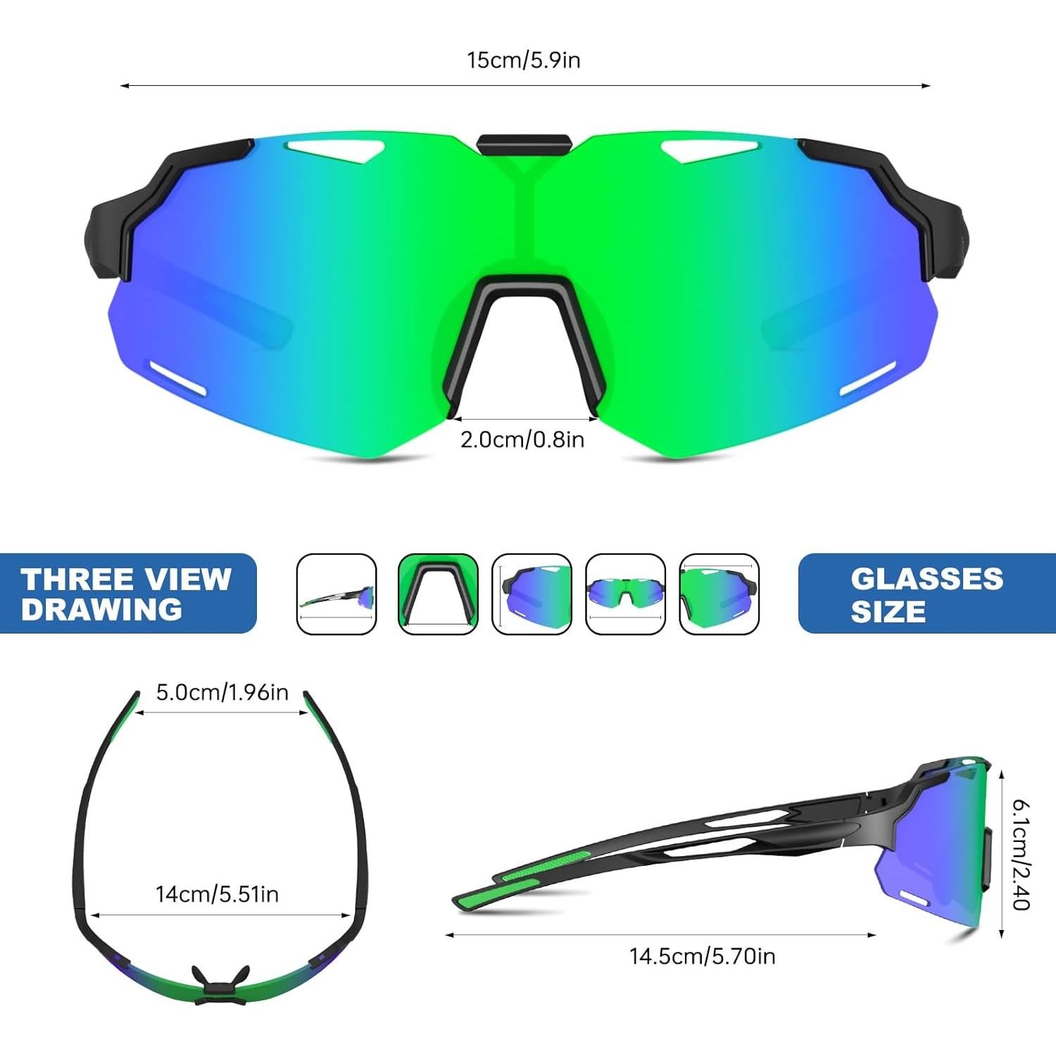 Gafas de sol deportivas AJBAY polarizadas UV400 ligeras