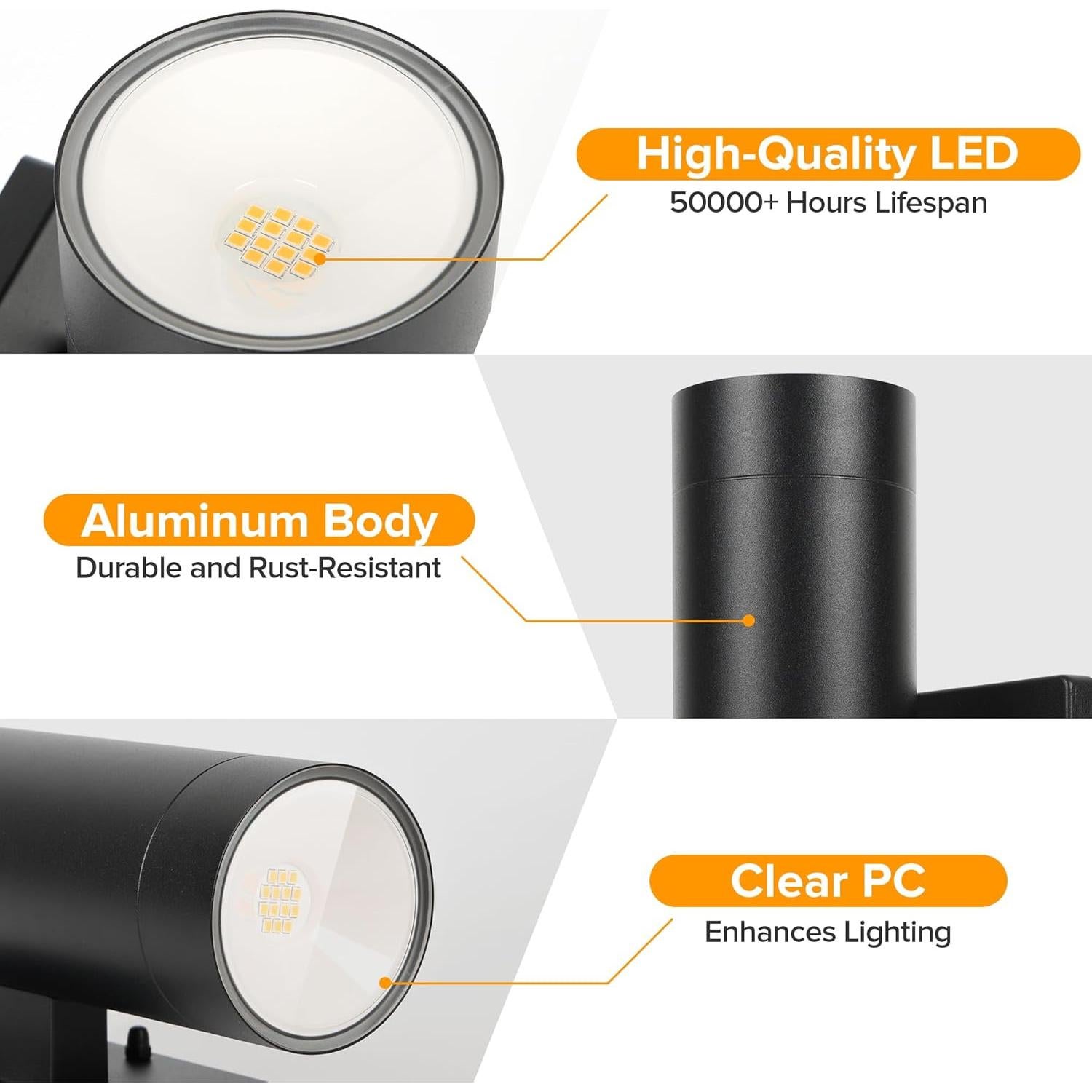 Aplique de Pared Exterior LUTEC LED 16W 2700K Negro Mate