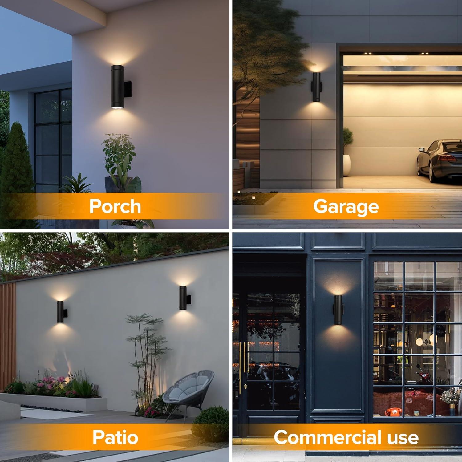 Aplique de Pared Exterior LUTEC LED 16W 2700K Negro Mate