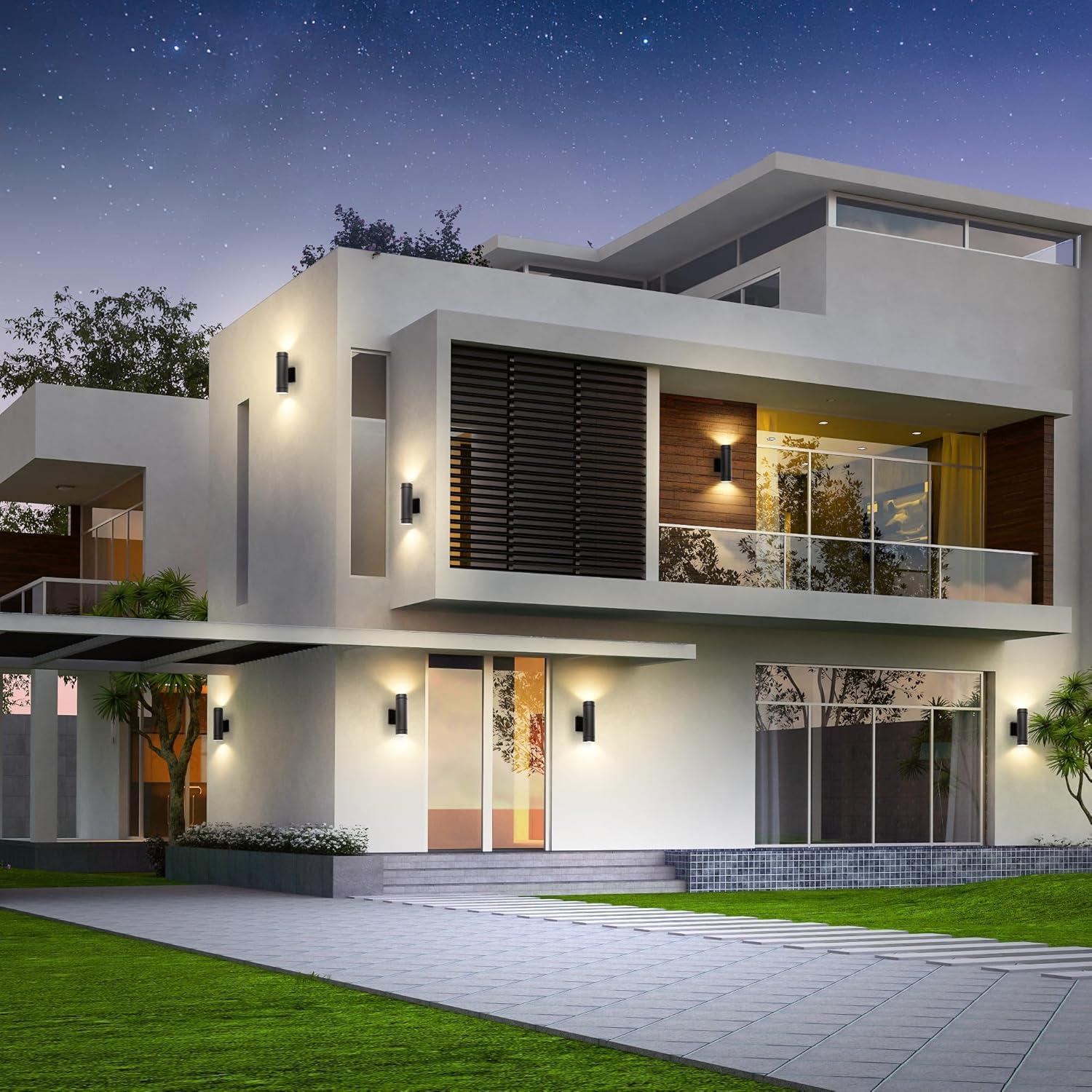 Aplique de Pared Exterior LUTEC LED 16W 2700K Negro Mate