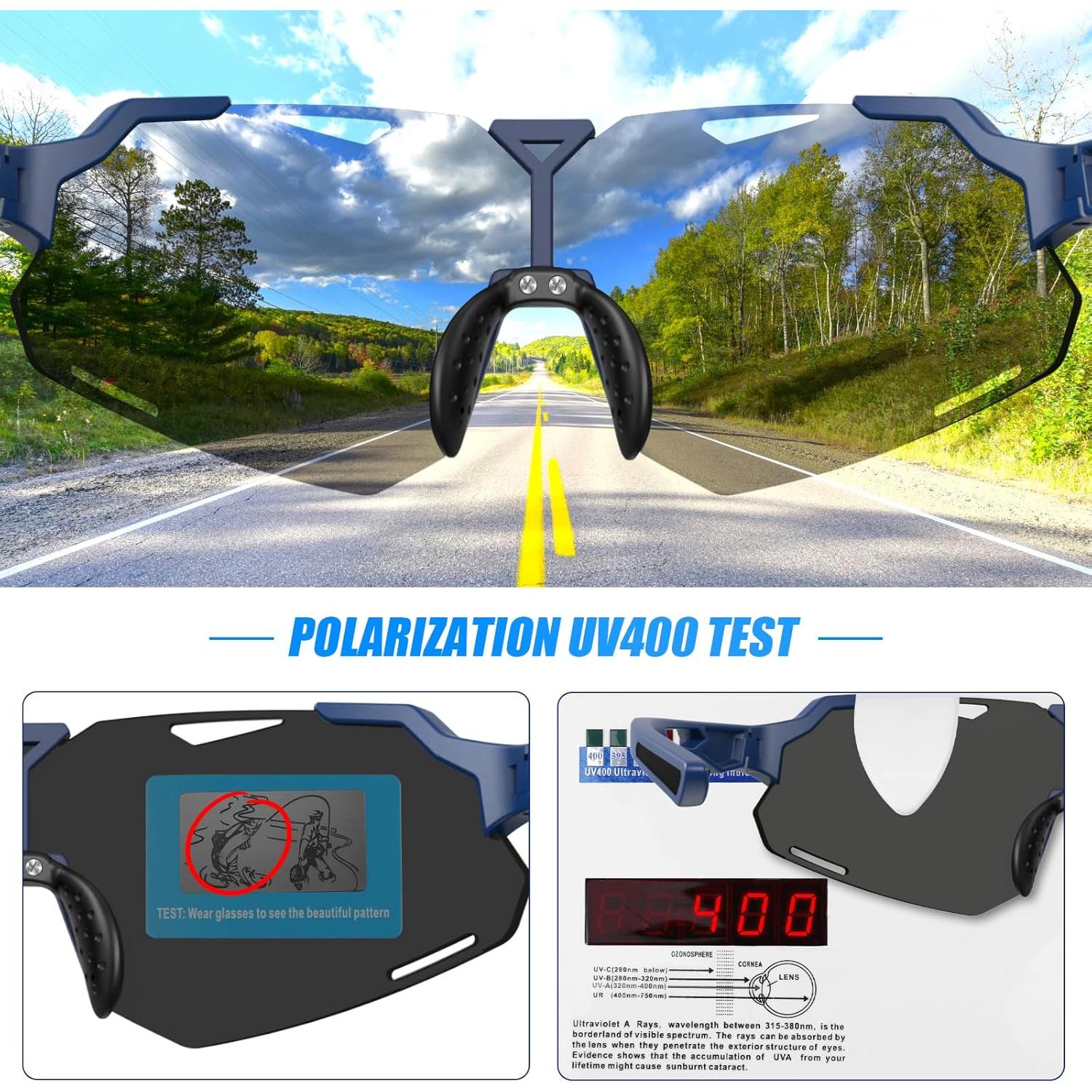 Gafas de sol deportivas AJBAY polarizadas UV400 ligeras