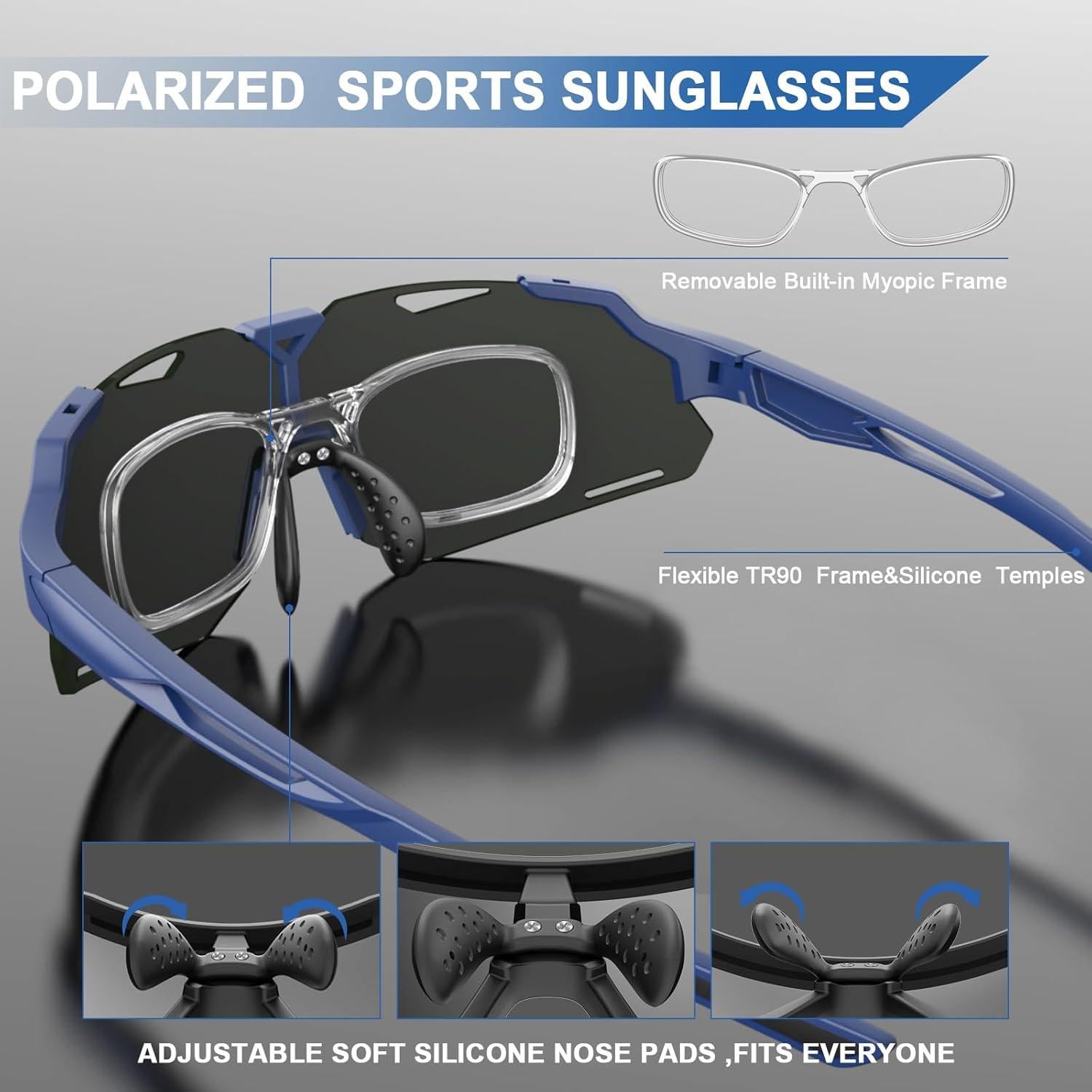 Gafas de sol deportivas AJBAY polarizadas UV400 ligeras