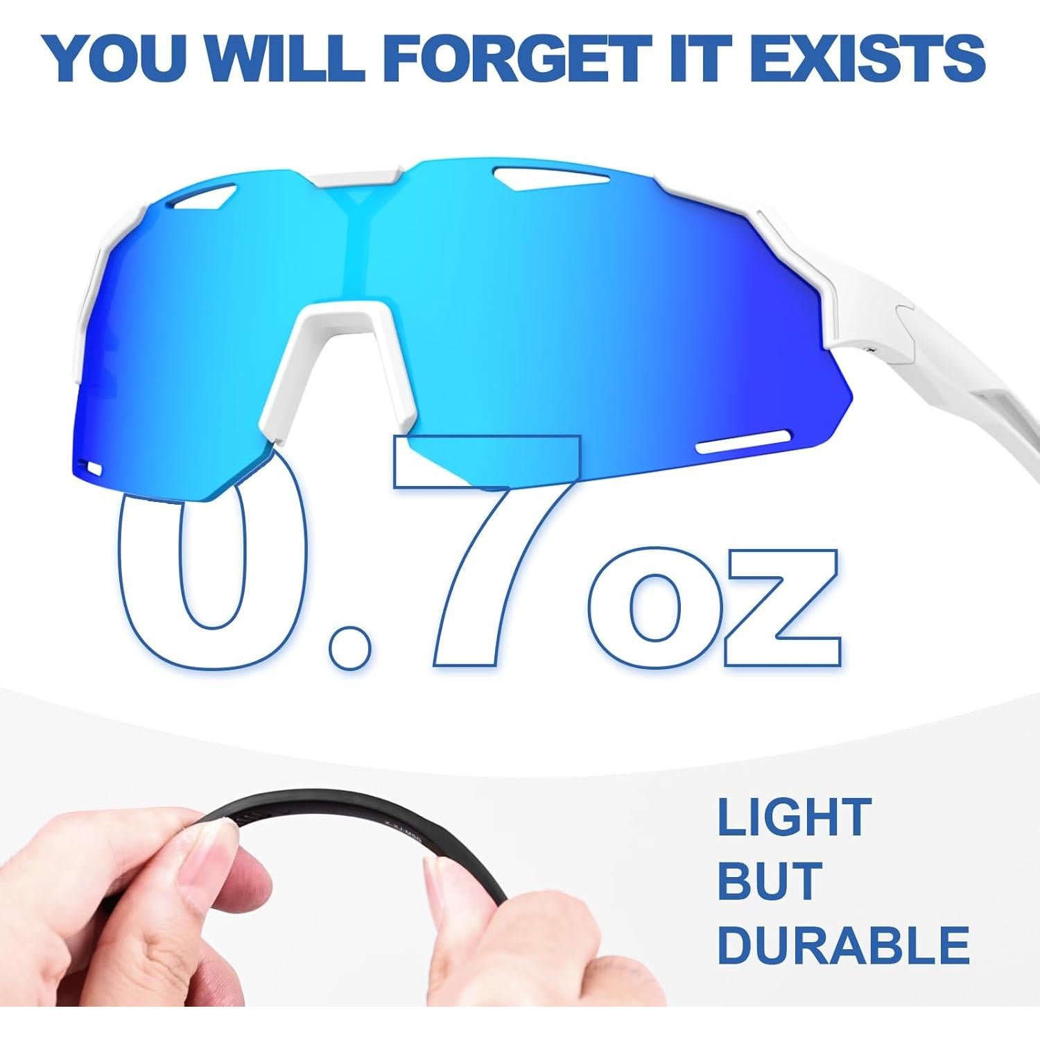 Gafas de sol deportivas AJBAY polarizadas UV400 ligeras