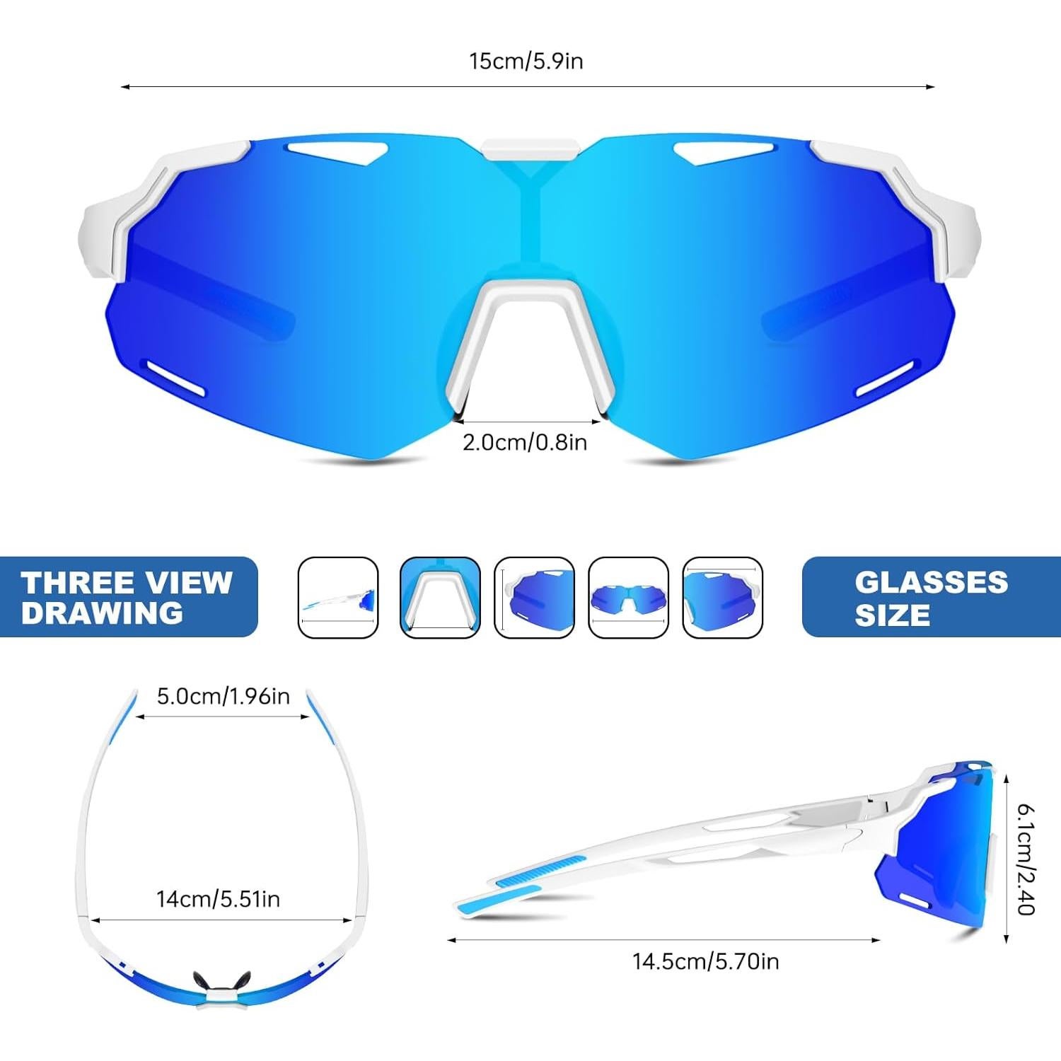 Gafas de sol deportivas AJBAY polarizadas UV400 ligeras