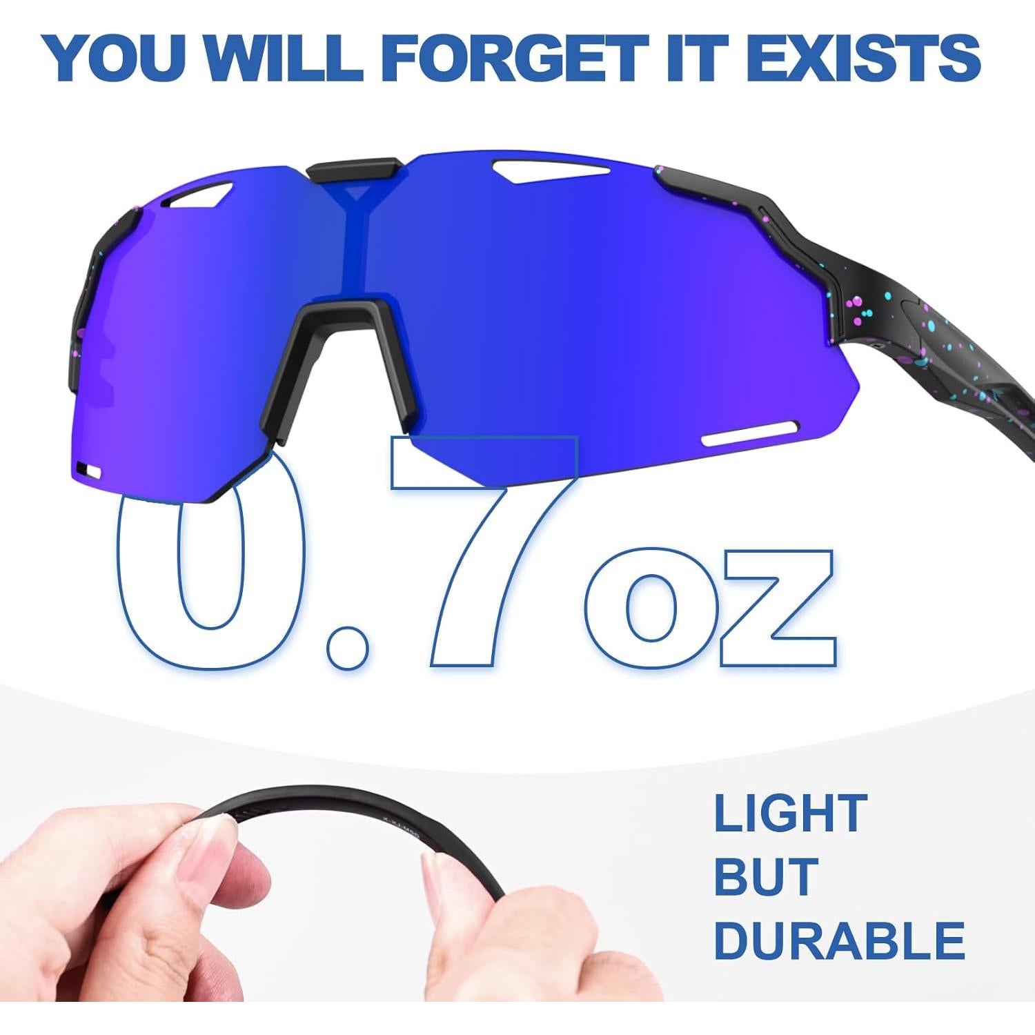 Gafas de sol deportivas AJBAY polarizadas UV400 ligeras