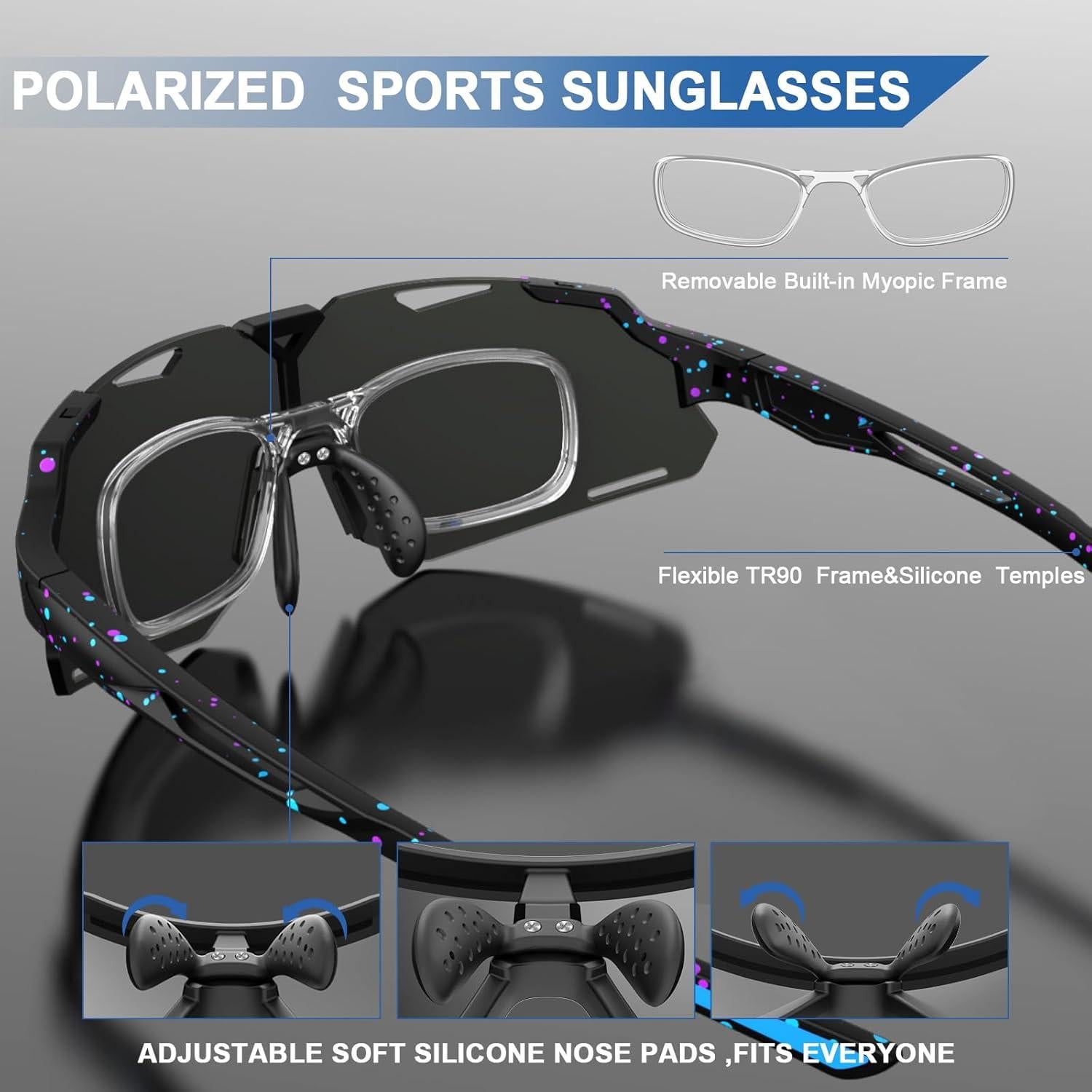 Gafas de sol deportivas AJBAY polarizadas UV400 ligeras
