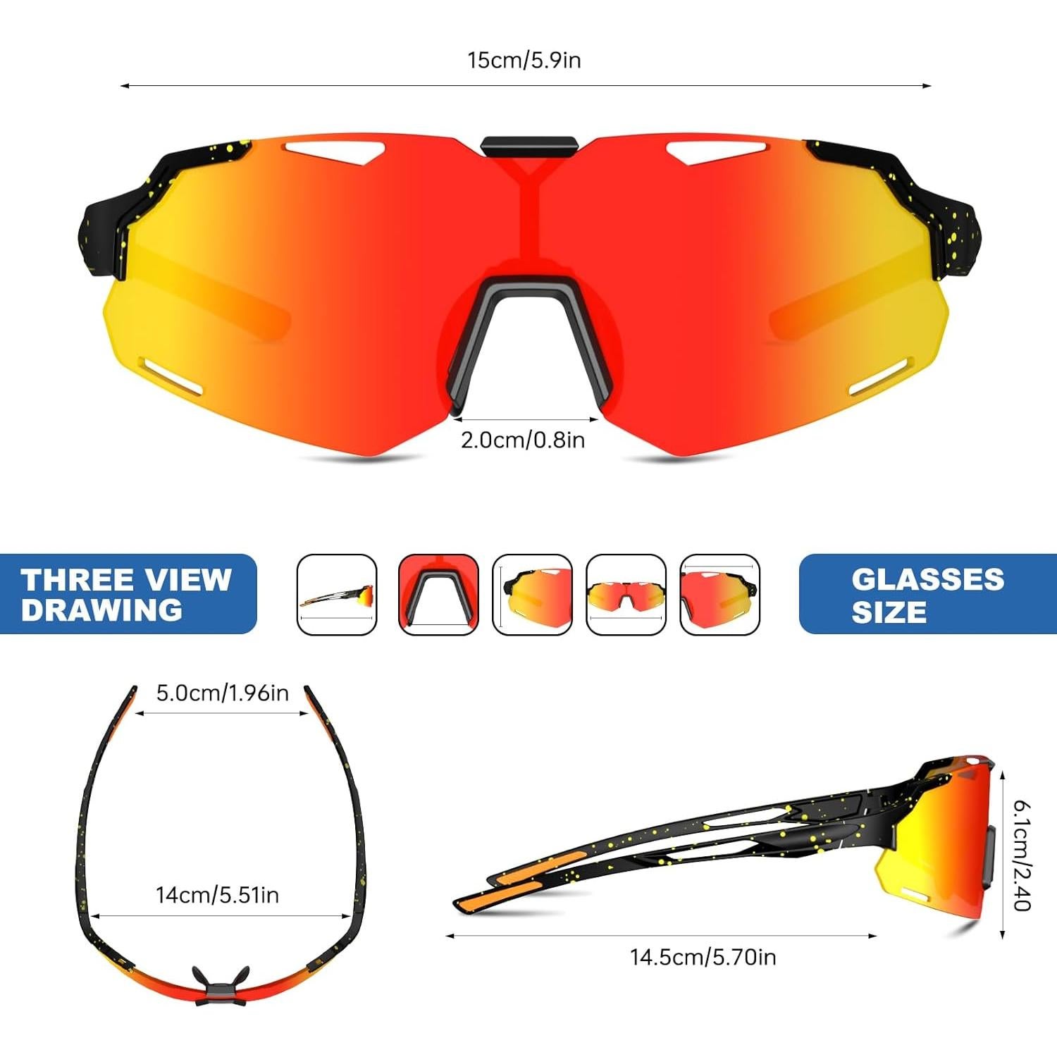 Gafas de sol deportivas AJBAY polarizadas UV400 ligeras