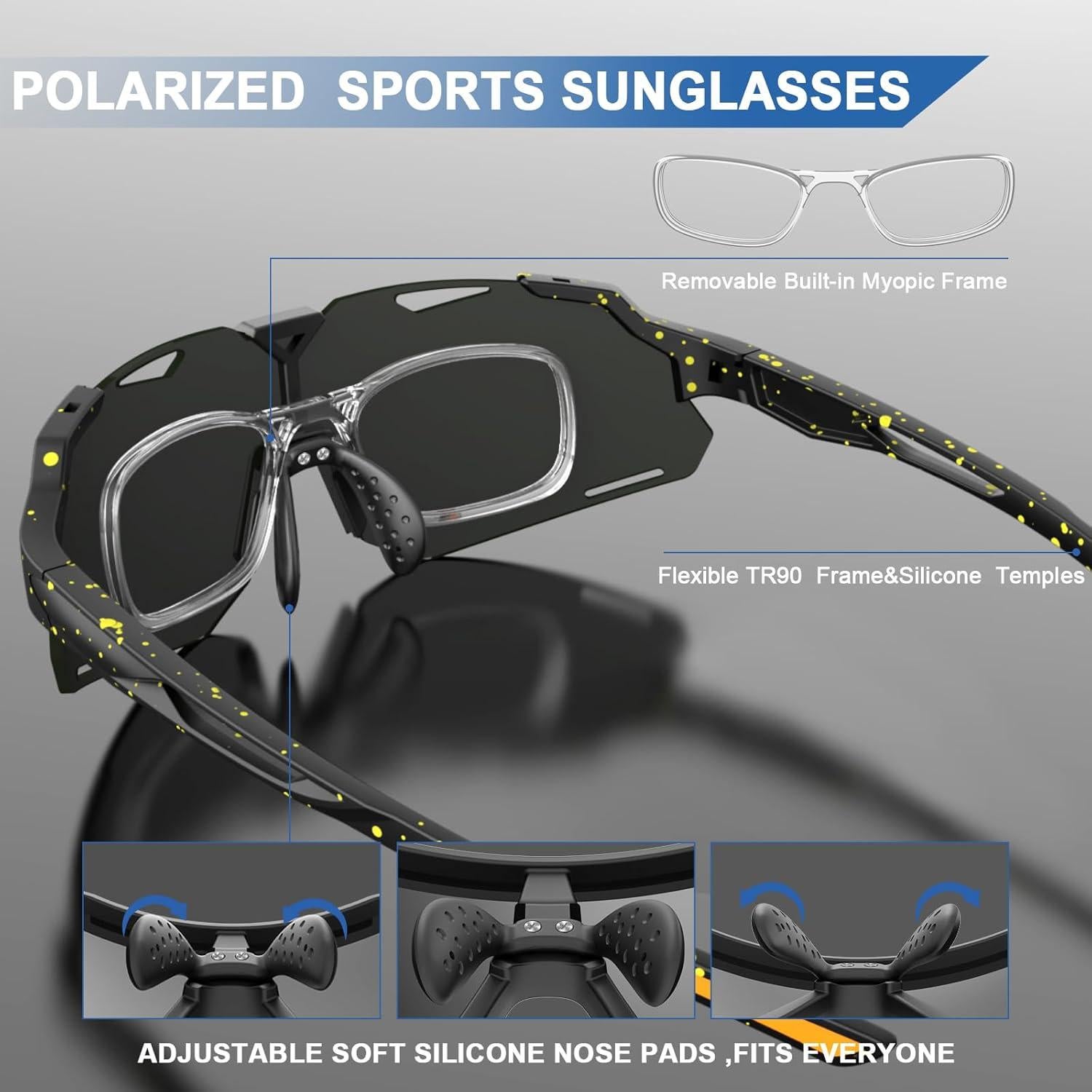Gafas de sol deportivas AJBAY polarizadas UV400 ligeras