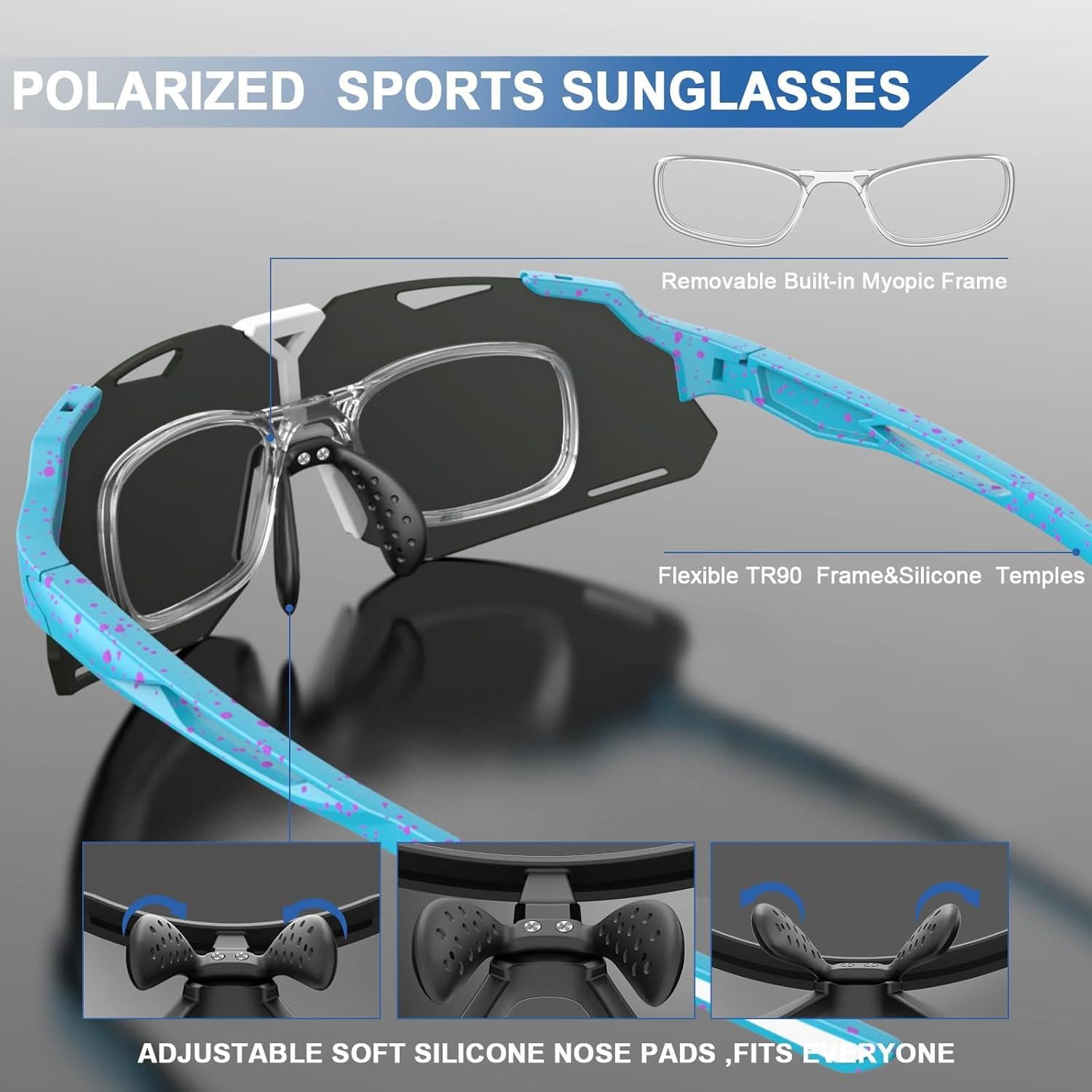 Gafas de sol deportivas AJBAY polarizadas UV400 ligeras