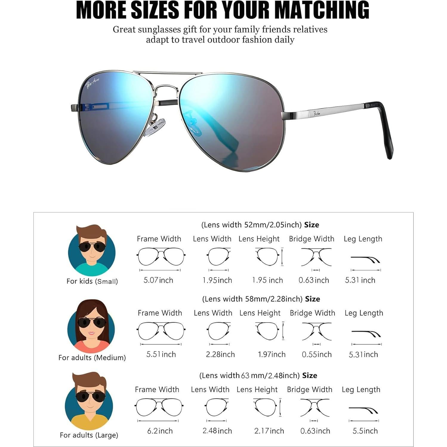 Gafas de sol aviador Pro Acme polarizadas 58mm UV 100%