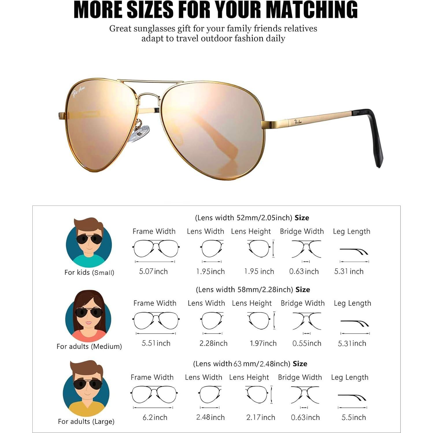 Gafas de sol aviador Pro Acme polarizadas 63mm doradas