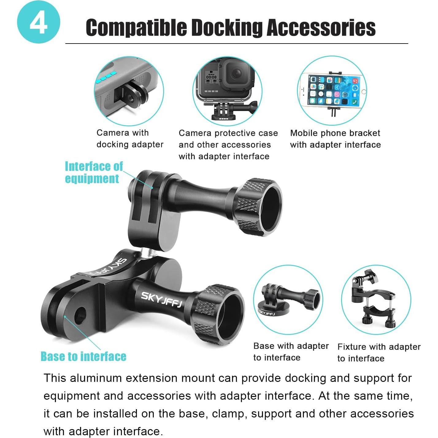 Soporte de Manillar Aluminio SKYJFFJ 360° para GoPro y DJI