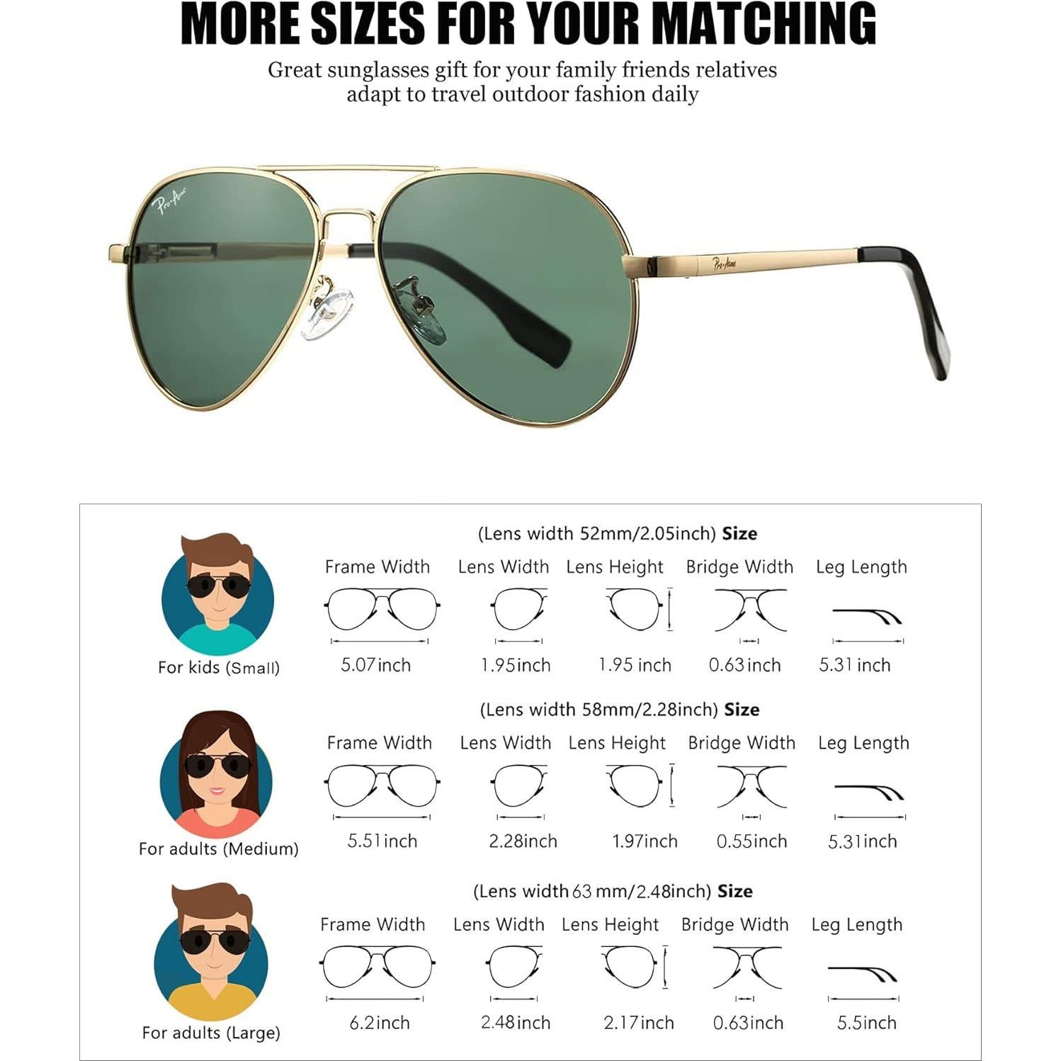 Gafas de sol aviador Pro Acme polarizadas 58mm UV 100%