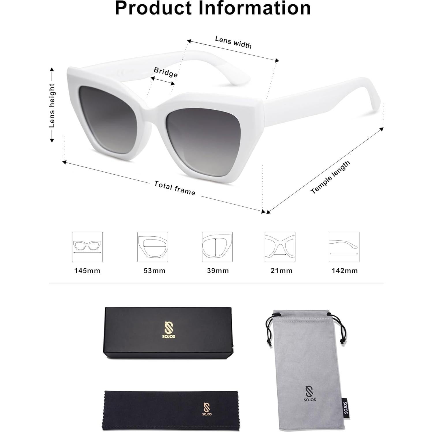 Gafas de sol cuadradas SOJOS polarizadas UV400 para unisex