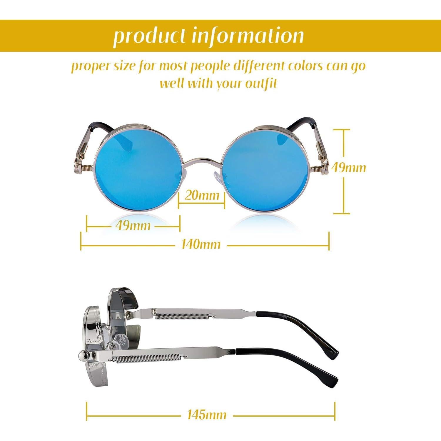 Gafas de sol retro steampunk Frienda 4 piezas unisex