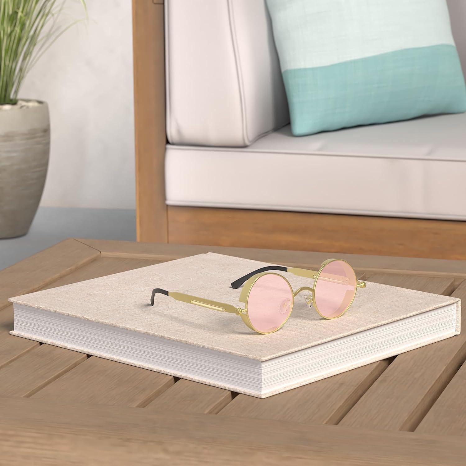 Gafas de sol retro steampunk Frienda 4 piezas unisex