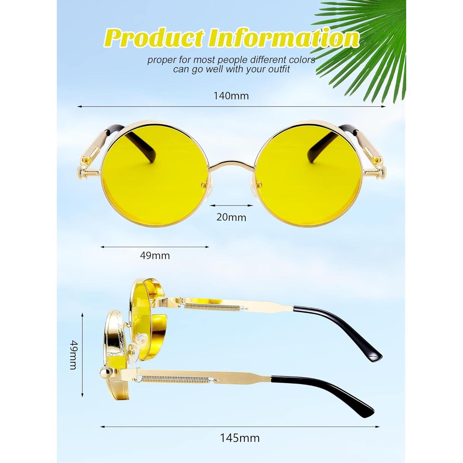 Gafas de sol retro steampunk Frienda 4 piezas unisex