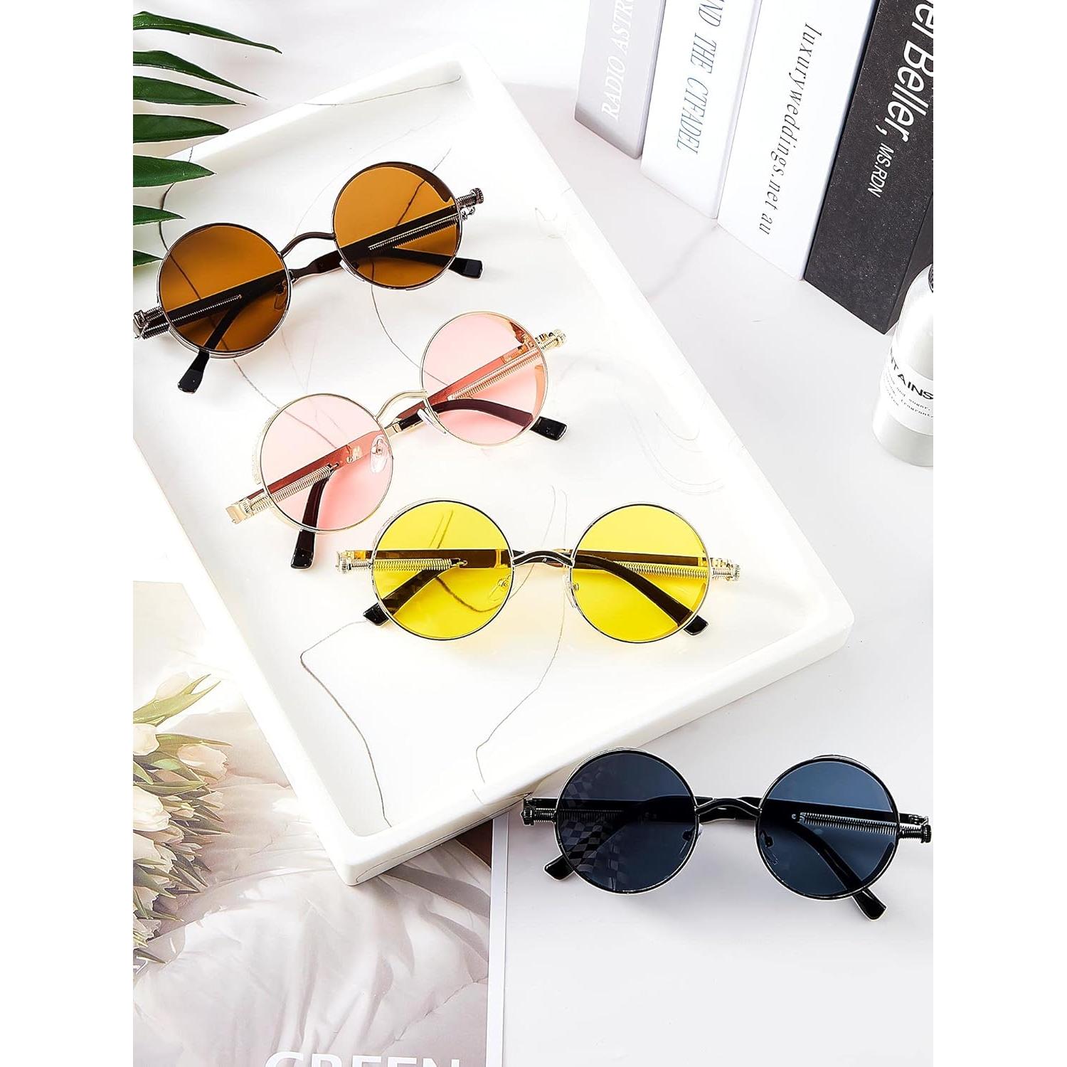 Gafas de sol retro steampunk Frienda 4 piezas unisex