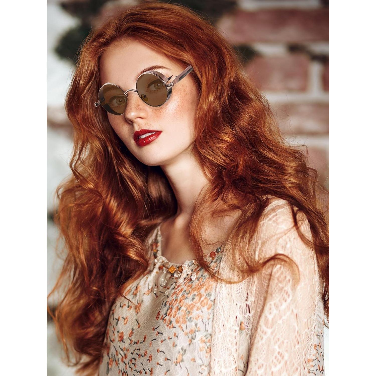 Gafas de sol retro steampunk Frienda 4 piezas unisex