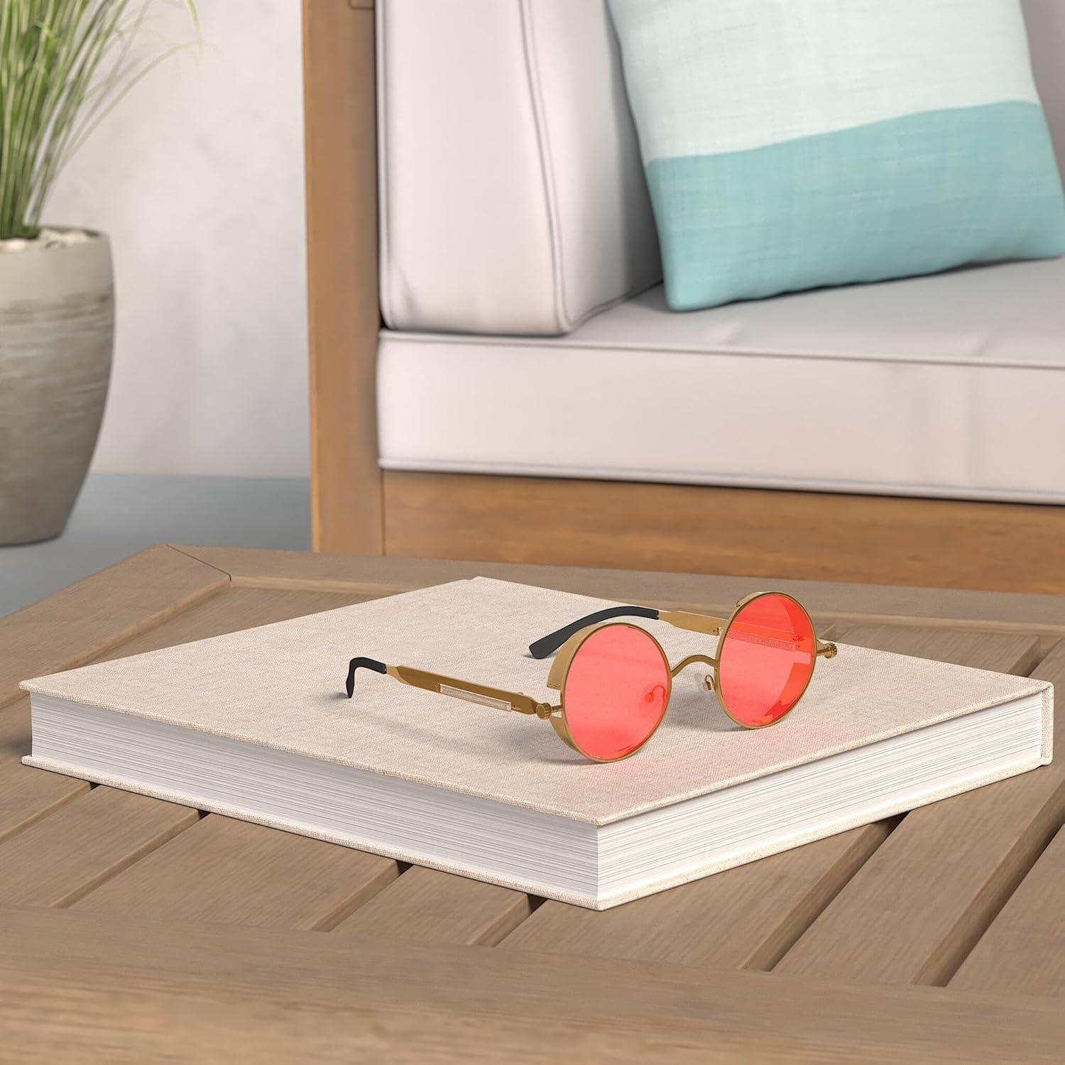 Gafas de sol retro steampunk Frienda 4 piezas unisex