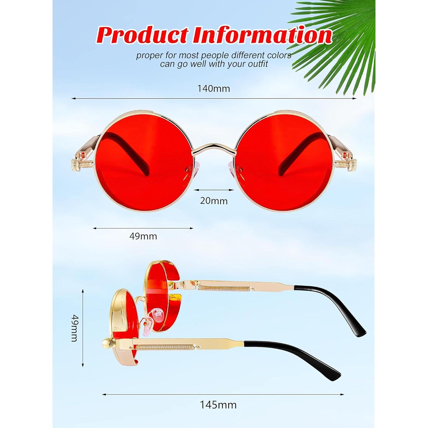 Gafas de sol retro steampunk Frienda 4 piezas unisex