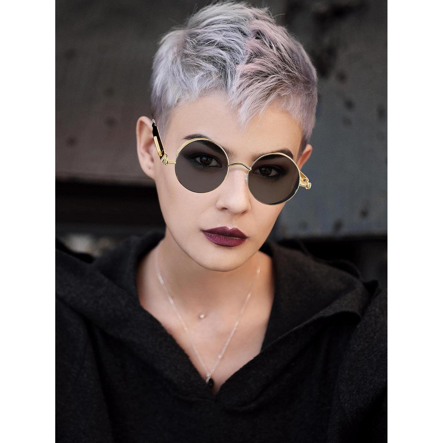 Gafas de sol retro steampunk Frienda 4 piezas unisex