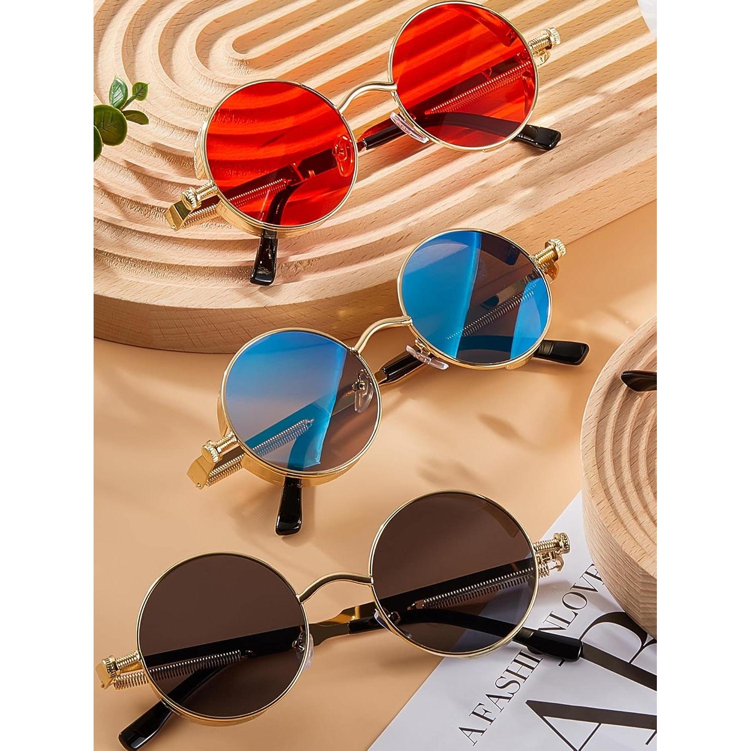 Gafas de sol retro steampunk Frienda 4 piezas unisex