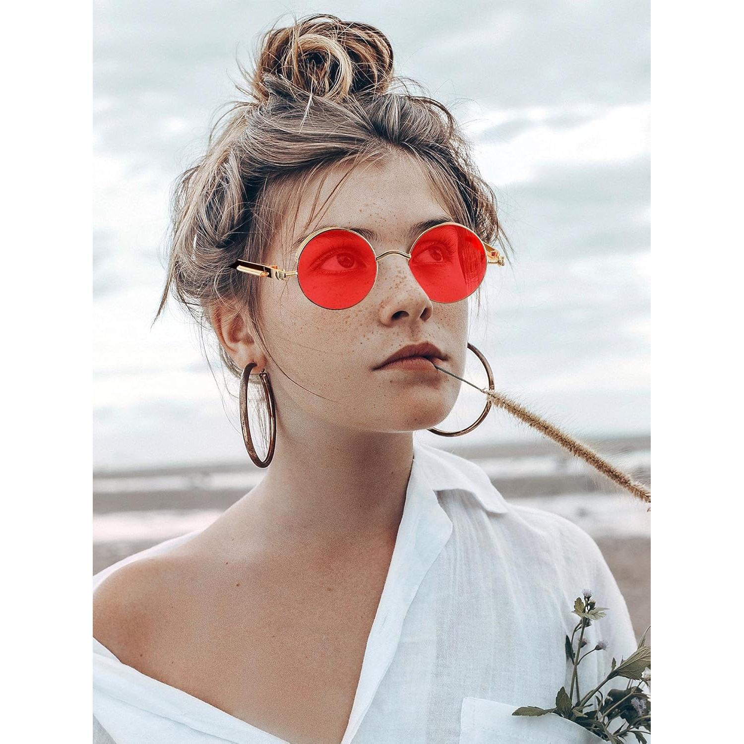 Gafas de sol retro steampunk Frienda 4 piezas unisex