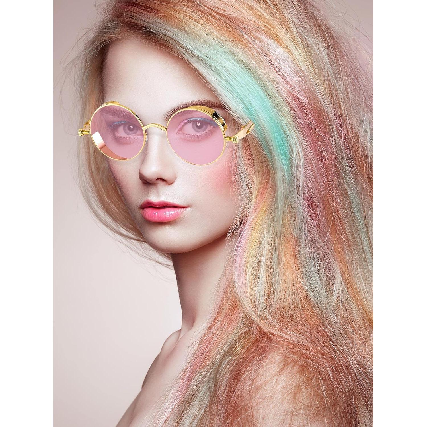 Gafas de sol retro steampunk Frienda 4 piezas unisex