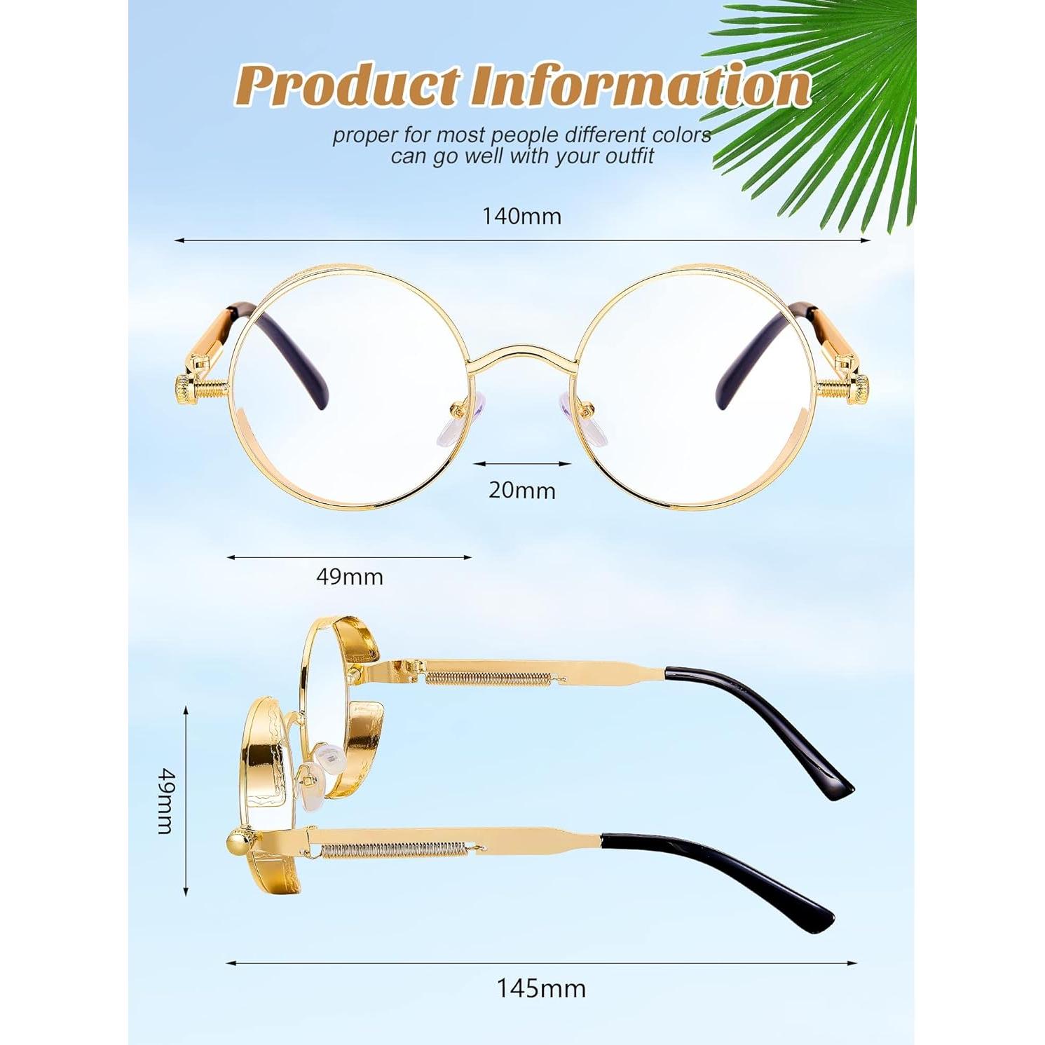 Gafas de sol retro Frienda 4 piezas estilo steampunk