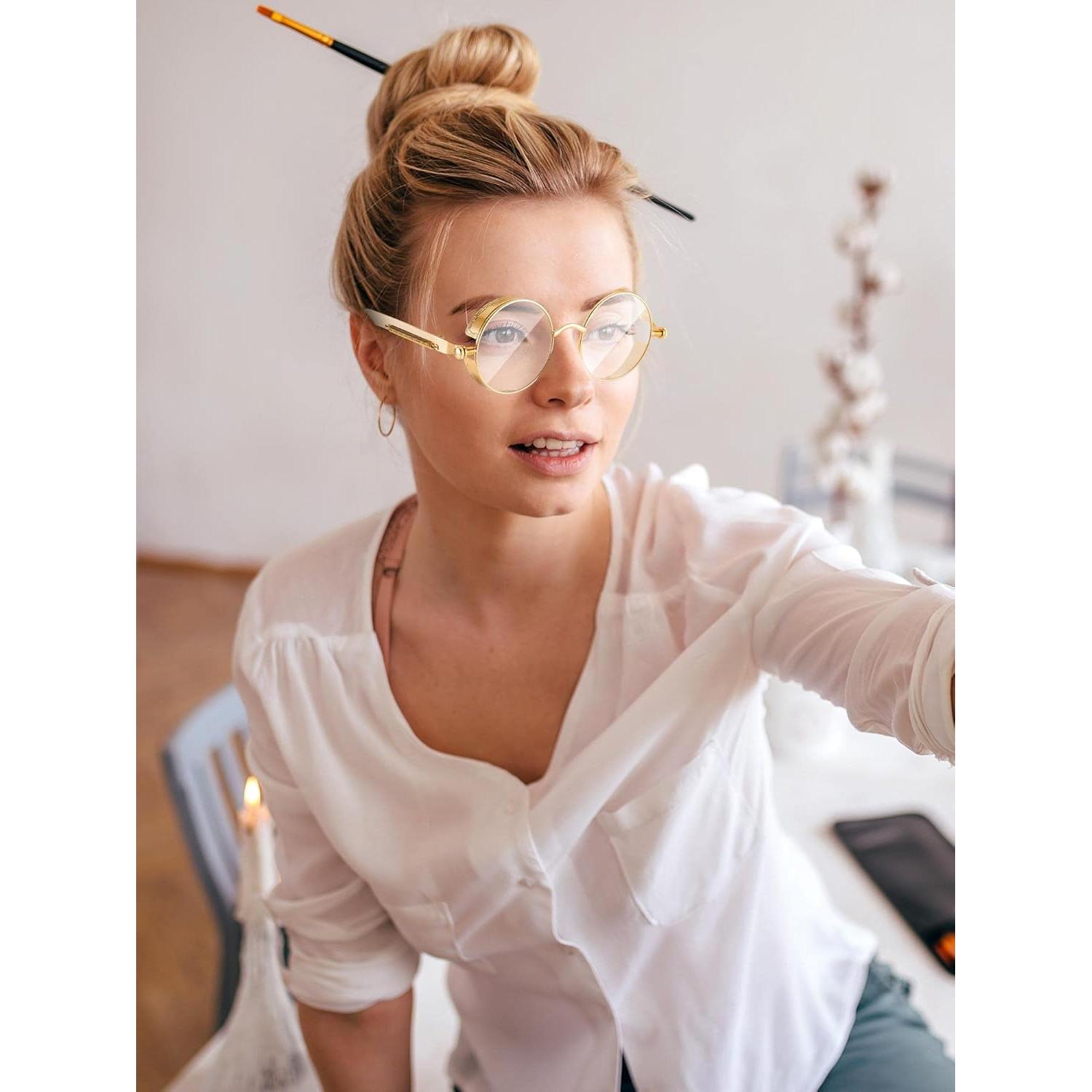 Gafas de sol retro Frienda 4 piezas estilo steampunk